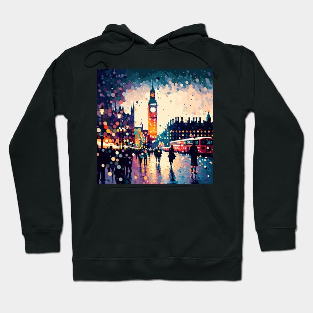 London | Pointillism Hoodie by theprintculturecollective